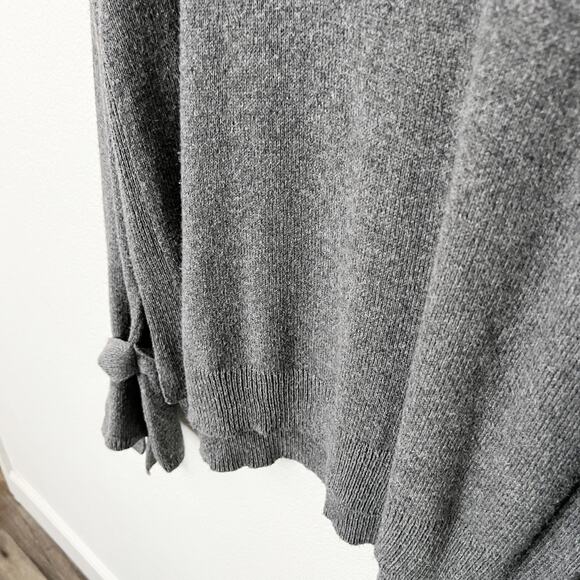 [Madewell] Charcoal Gray Tie Cuff Crew Neck Cotton Blend Sweater Size Medium M - Picture 9 of 12